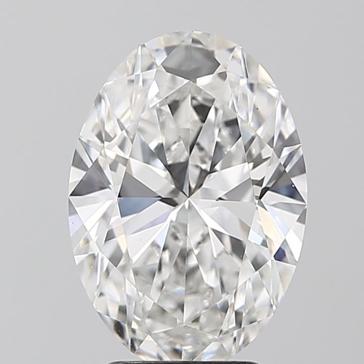 3.21 Carat Oval Lab Diamond with  Cut Diamond in 14KT  view 1
