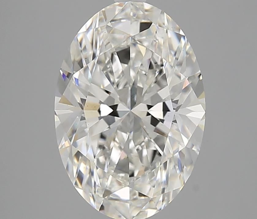 3.29 Carat Oval Lab Diamond with  Cut Diamond in 14KT  view 1
