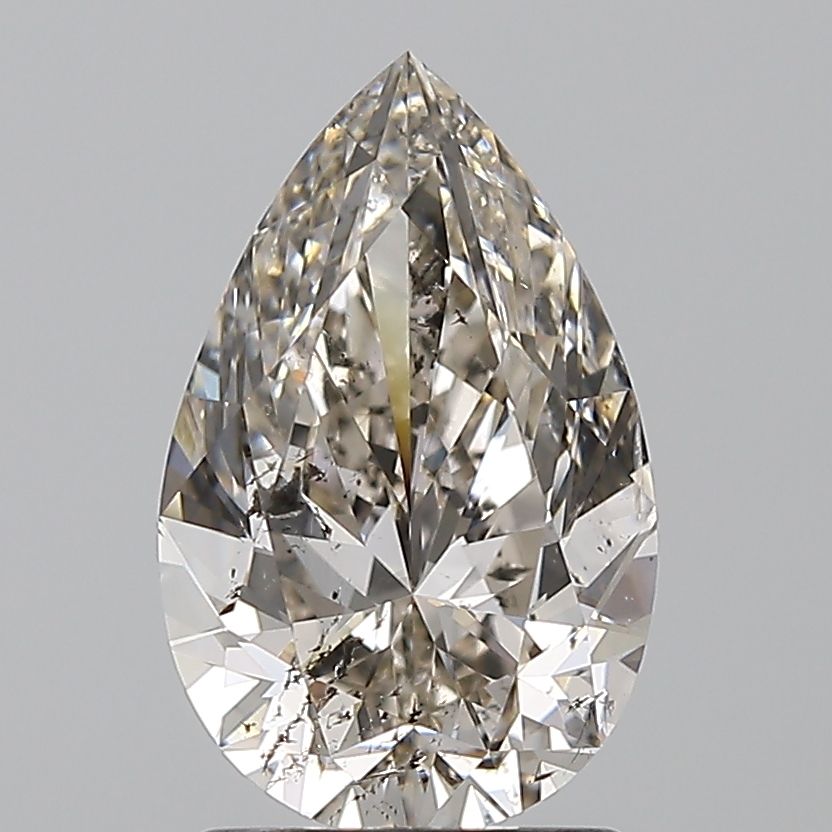 2.03 Carat Pear Natural Diamond with  Cut Diamond in 14KT  view 1
