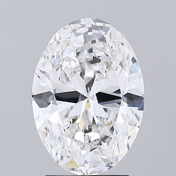 3.01 Carat Oval Lab Diamond with  Cut Diamond in 14KT  view 1
