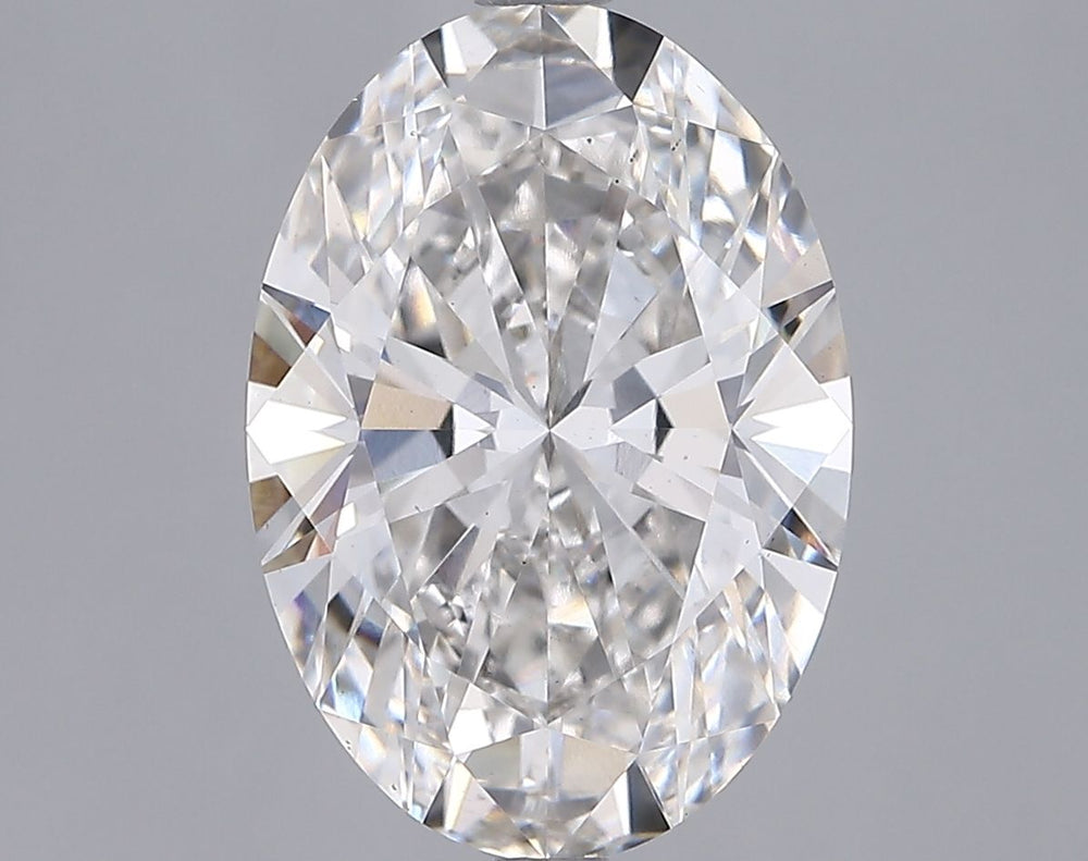 4.78 Carat Oval Lab Diamond with  Cut Diamond in 14KT  view 1
