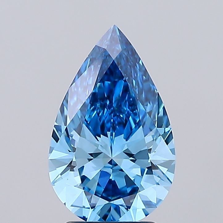 2.71 Carat Pear Lab Diamond with  Cut Diamond in 14KT  view 1
