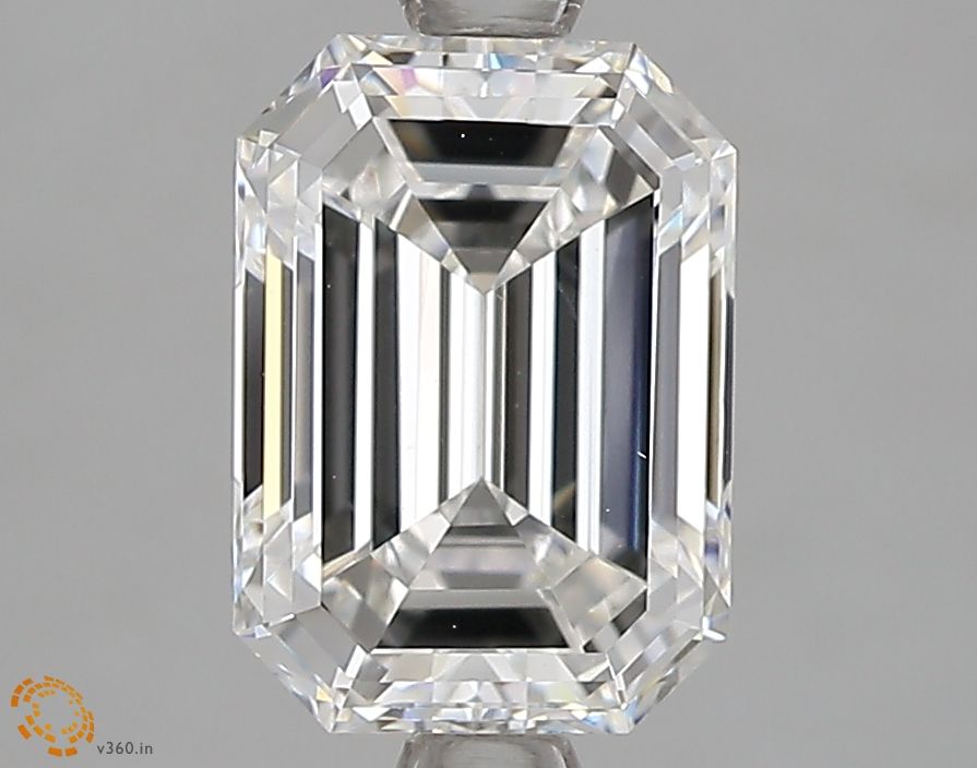 2.01 Carat Emerald Lab Diamond with  Cut Diamond in 14KT  view 1
