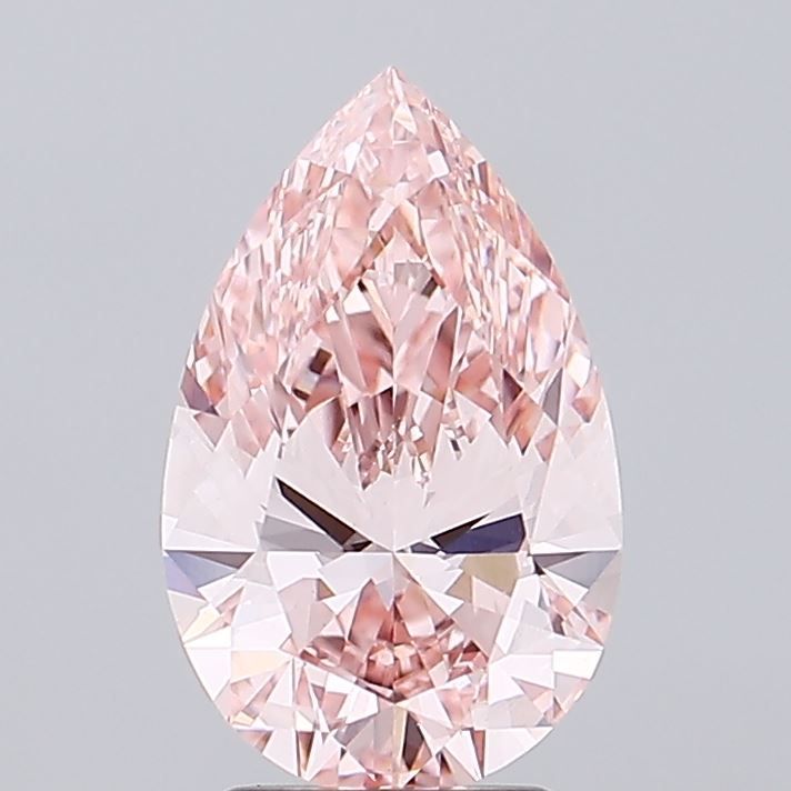 3.07 Carat Pear Lab Diamond with  Cut Diamond in 14KT  view 1
