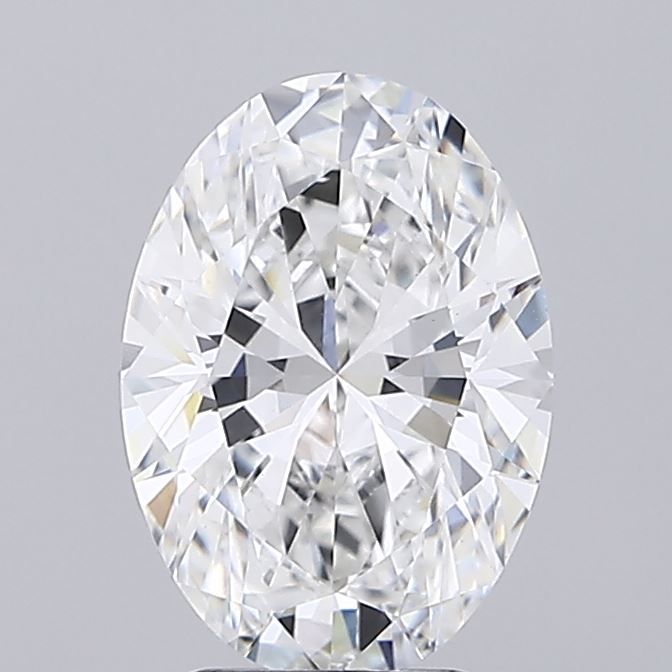 3.22 Carat Oval Lab Diamond with  Cut Diamond in 14KT  view 1
