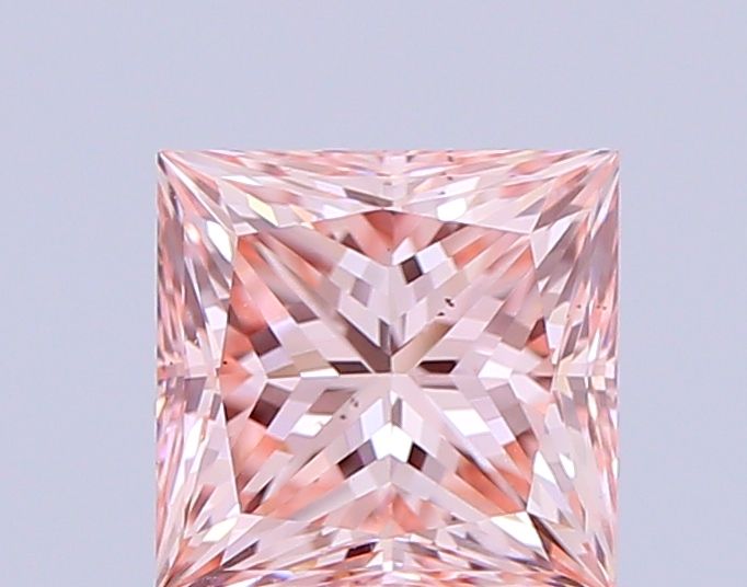 1.57 Carat Princess Lab Diamond with  Cut Diamond in 14KT  view 1
