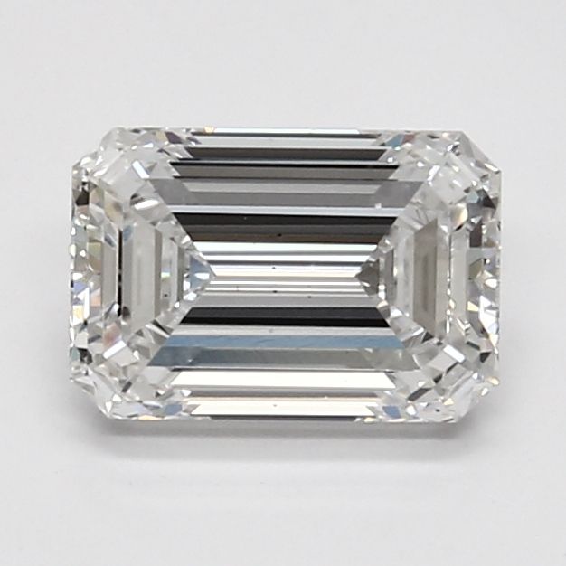 1.71 Carat Emerald Lab Diamond with  Cut Diamond in 14KT  view 1
