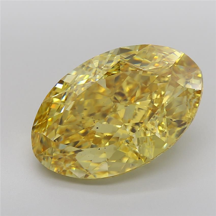 14.02 Carat Oval Lab Diamond with  Cut Diamond in 14KT  view 1
