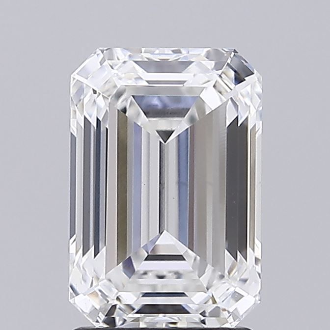 2.51 Carat Emerald Lab Diamond with  Cut Diamond in 14KT  view 1
