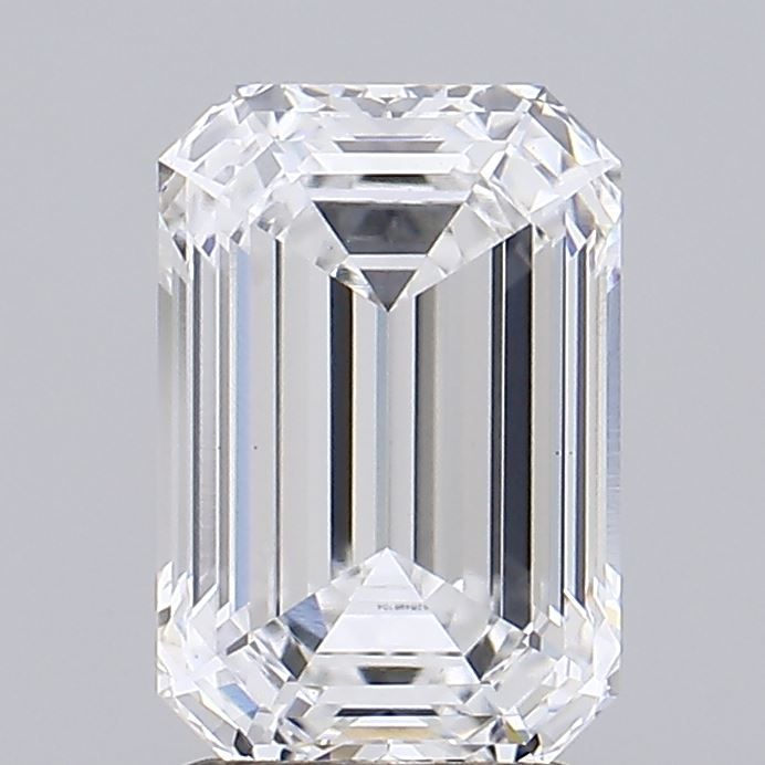 2.55 Carat Emerald Lab Diamond with  Cut Diamond in 14KT  view 1
