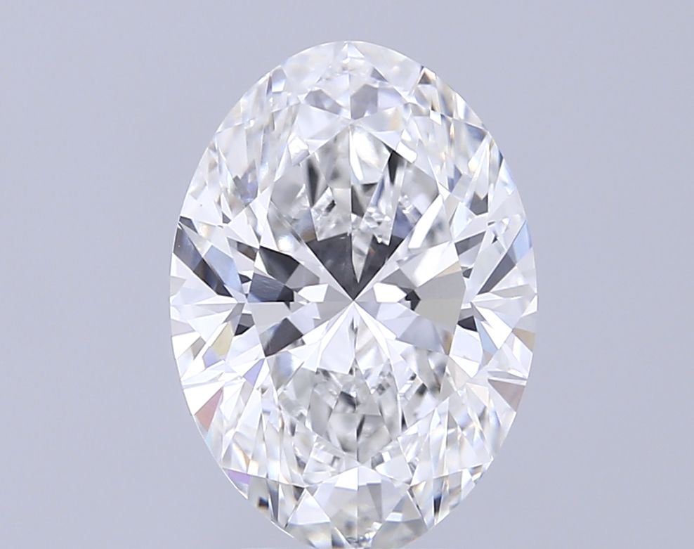 4.26 Carat Oval Lab Diamond with  Cut Diamond in 14KT  view 1
