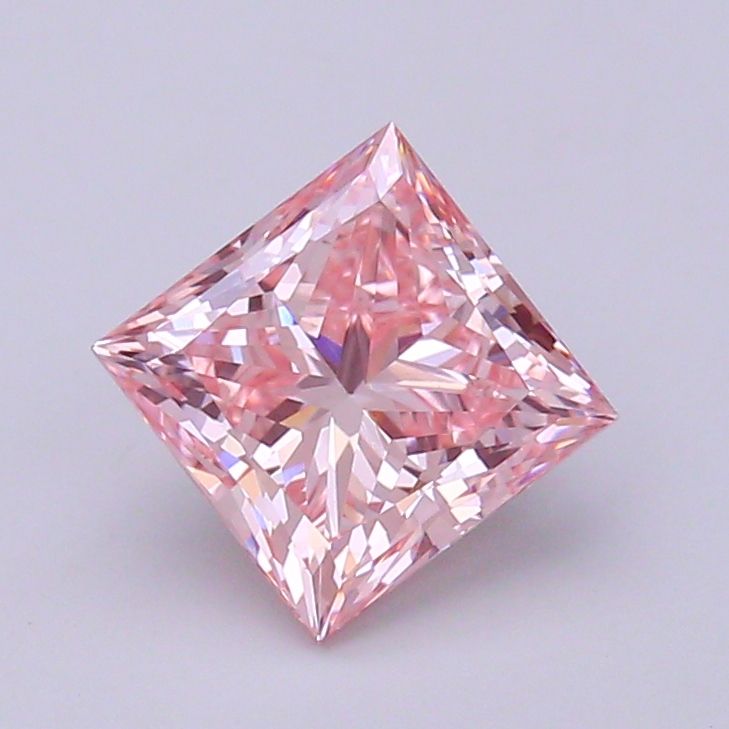 2.53 Carat Princess Lab Diamond with  Cut Diamond in 14KT  view 1
