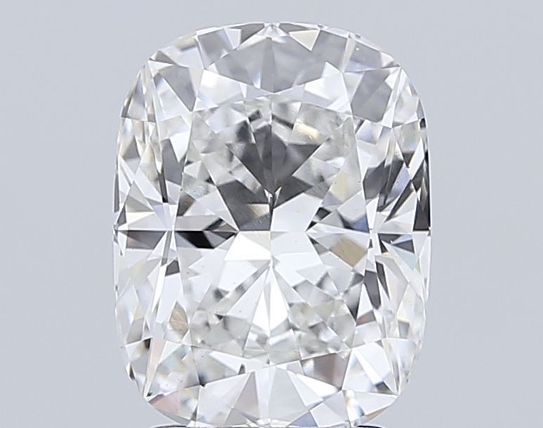 4.08 Carat Cushion Lab Diamond with  Cut Diamond in 14KT  view 1
