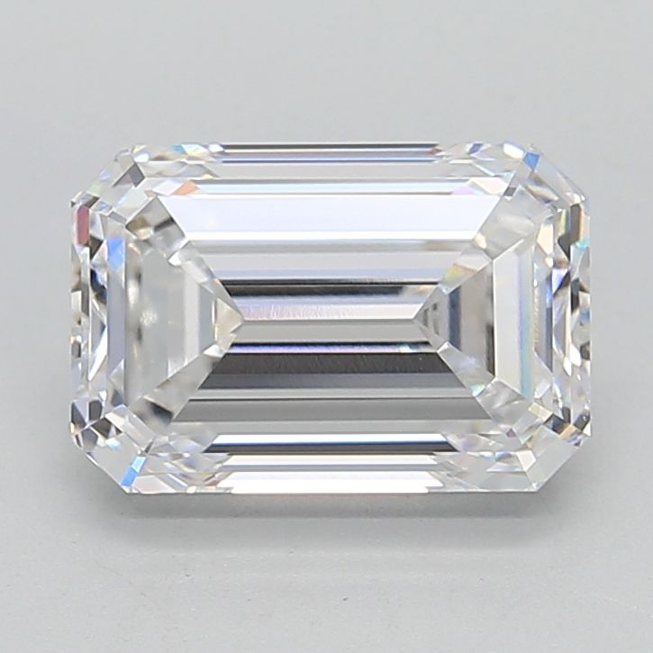 3.76 Carat Emerald Lab Diamond with  Cut Diamond in 14KT  view 1
