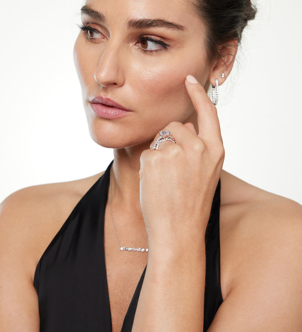 Model Wearing The Ludlow Ring with Lab Grown Diamond view