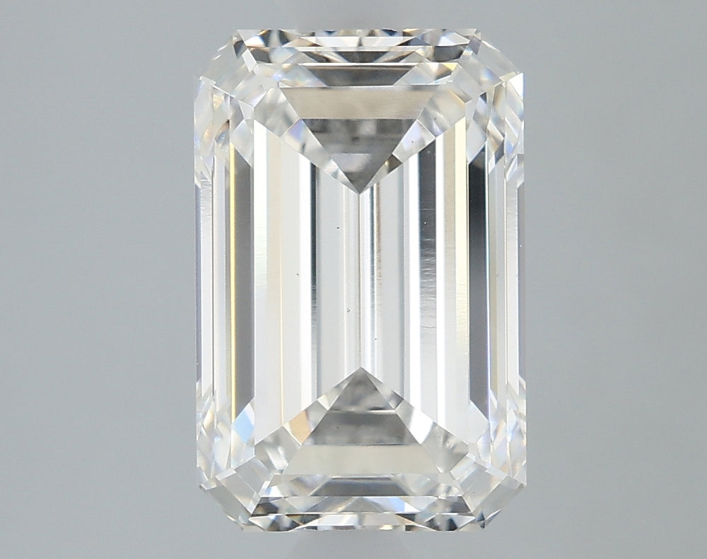 2.54 Carat Emerald Lab Diamond with  Cut Diamond in 14KT  view 1
