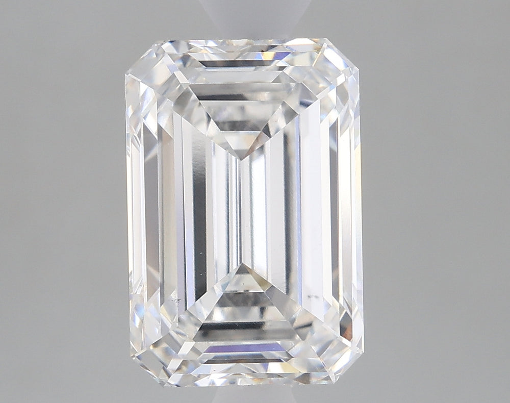 2.8 Carat Emerald Lab Diamond with  Cut Diamond in 14KT  view 1
