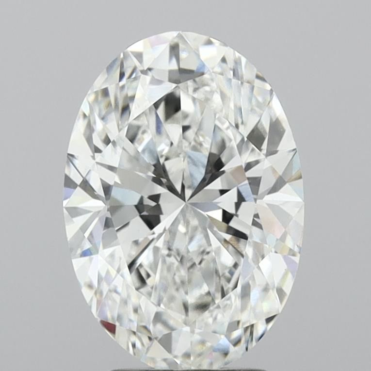 3.21 Carat Oval Lab Diamond with  Cut Diamond in 14KT  view 1
