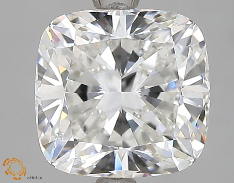 3.04 Carat Cushion Lab Diamond with  Cut Diamond in 14KT  view 1
