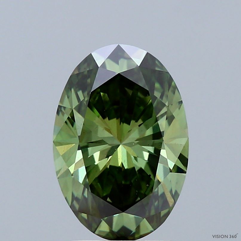 2.03 Carat Oval Lab Diamond with  Cut Diamond in 14KT  view 1
