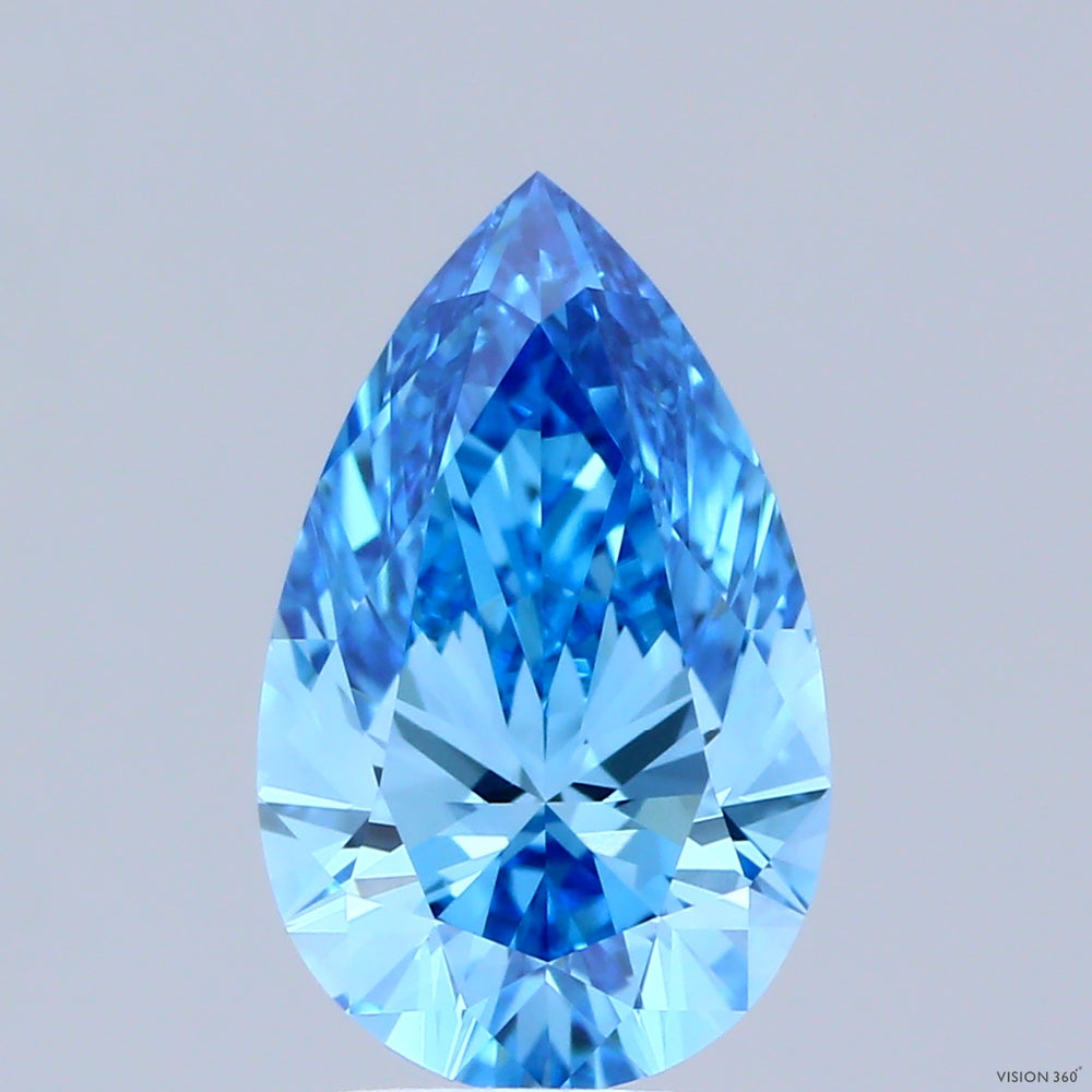 1.93 Carat Pear Lab Diamond with  Cut Diamond in 14KT  view 1
