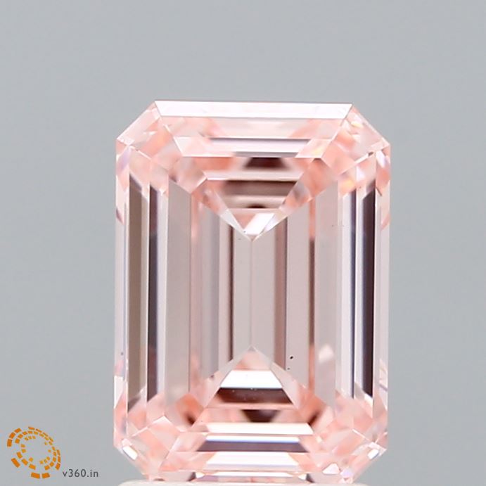 2.07 Carat Emerald Lab Diamond with  Cut Diamond in 14KT  view 1

