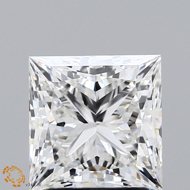 2.59 Carat Princess Lab Diamond with  Cut Diamond in 14KT  view 1

