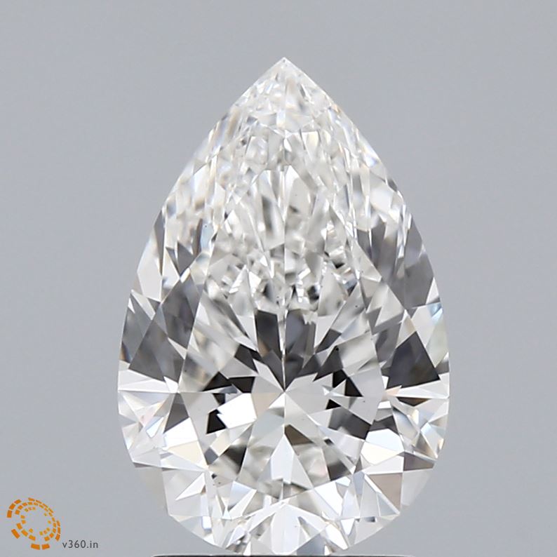 2.31 Carat Pear Lab Diamond with  Cut Diamond in 14KT  view 1
