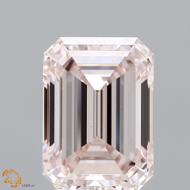 3.23 Carat Emerald Lab Diamond with  Cut Diamond in 14KT  view 1
