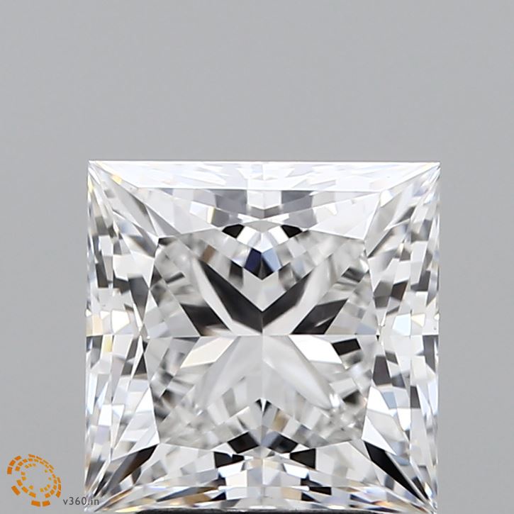 3.02 Carat Princess Lab Diamond with  Cut Diamond in 14KT  view 1
