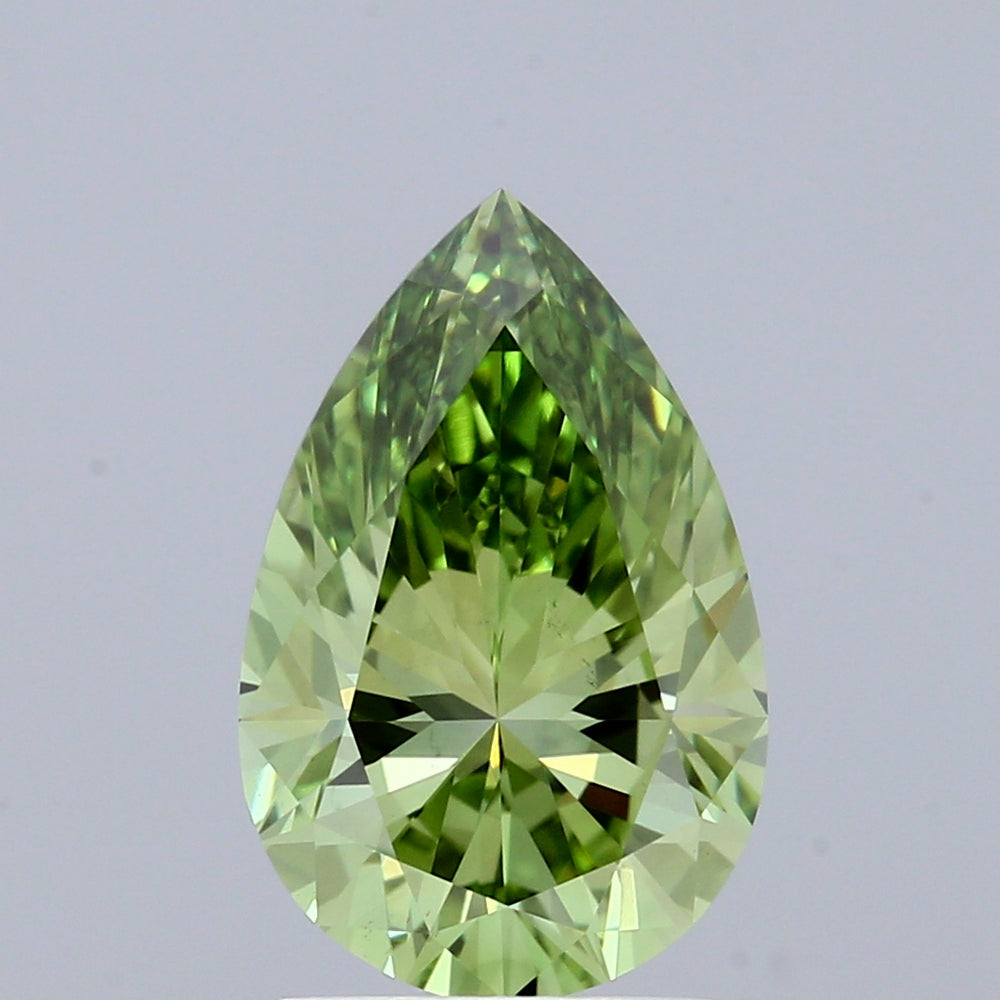 2.01 Carat Pear Lab Diamond with  Cut Diamond in 14KT  view 1
