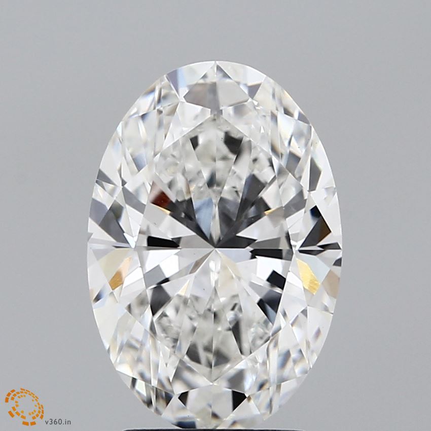 2.62 Carat Oval Lab Diamond with  Cut Diamond in 14KT  view 1
