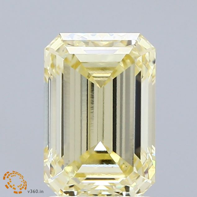 2.05 Carat Emerald Lab Diamond with  Cut Diamond in 14KT  view 1
