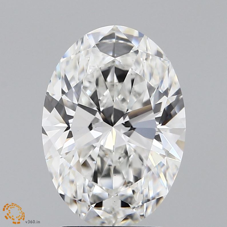 2.46 Carat Oval Lab Diamond with  Cut Diamond in 14KT  view 1
