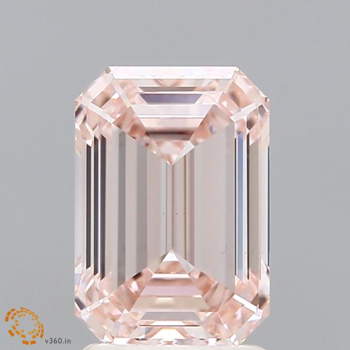 2.06 Carat Emerald Lab Diamond with  Cut Diamond in 14KT  view 1
