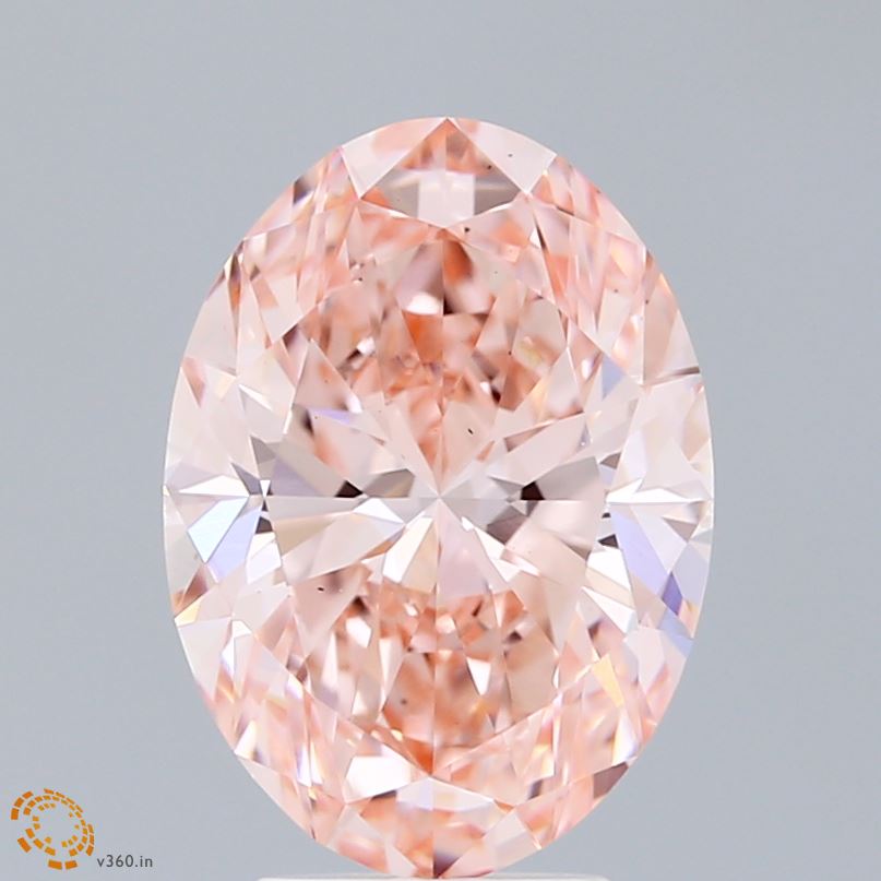 3.11 Carat Oval Lab Diamond with  Cut Diamond in 14KT  view 1

