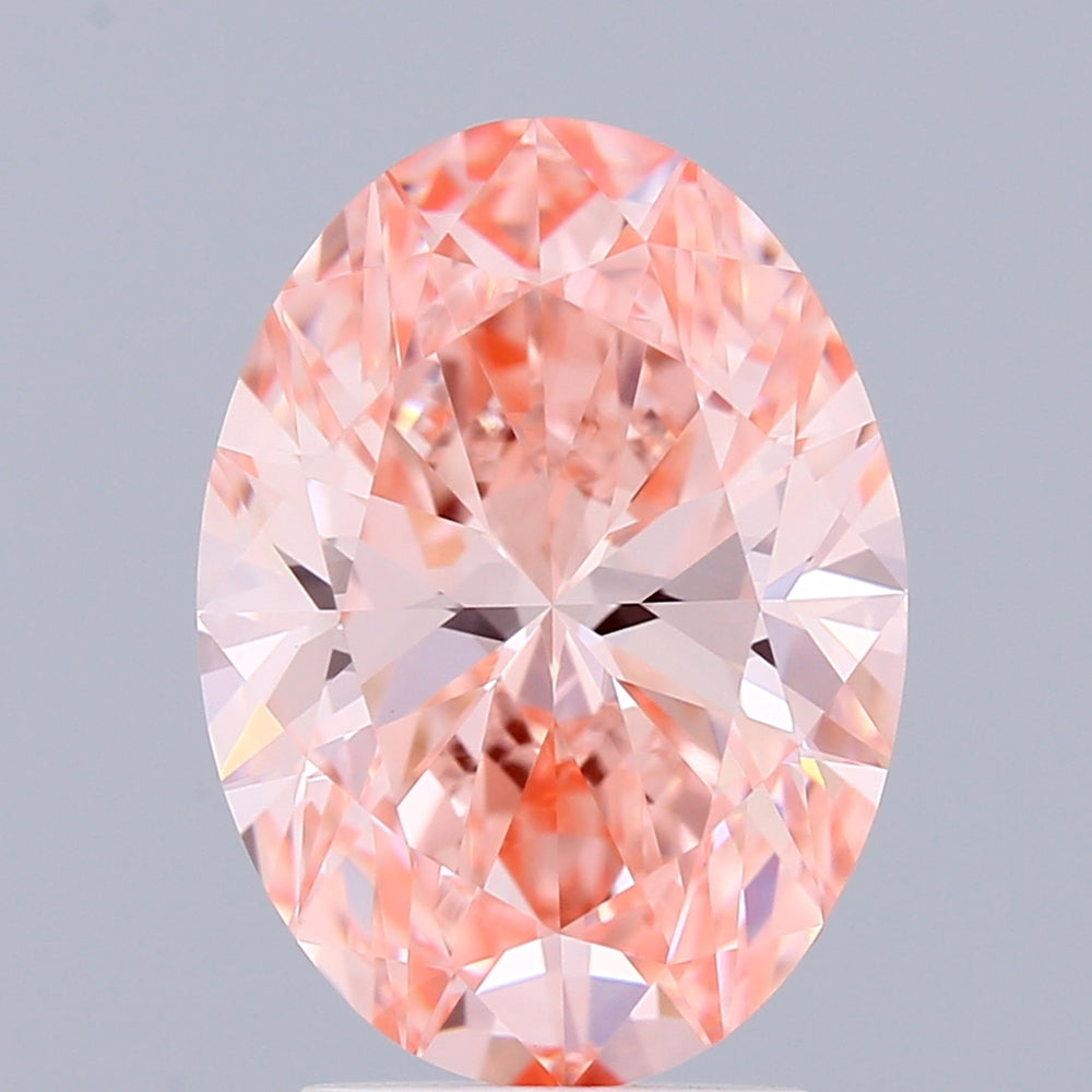 3.09 Carat Oval Lab Diamond with  Cut Diamond in 14KT  view 1
