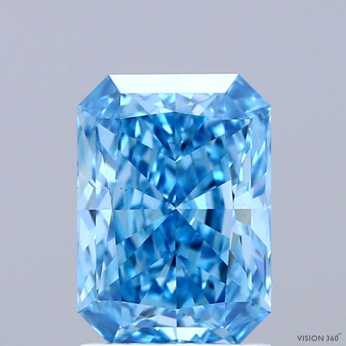 1.58 Carat Radiant Lab Diamond with  Cut Diamond in 14KT  view 1

