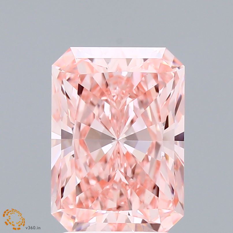 3.03 Carat Radiant Lab Diamond with  Cut Diamond in 14KT  view 1
