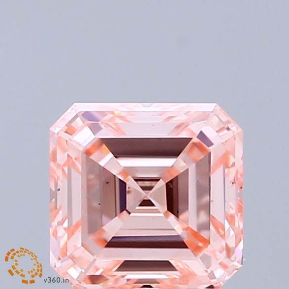 1.51 Carat Asscher Lab Diamond with  Cut Diamond in 14KT  view 1
