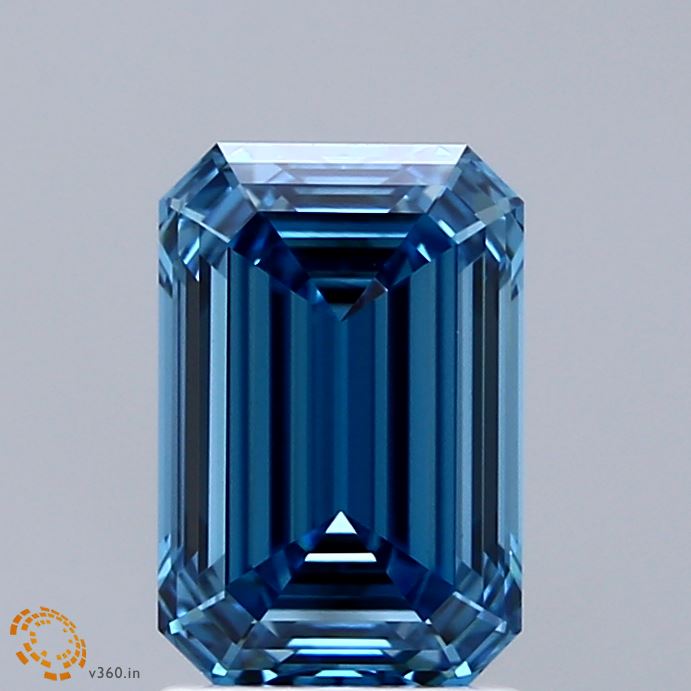 2.1 Carat Emerald Lab Diamond with  Cut Diamond in 14KT  view 1
