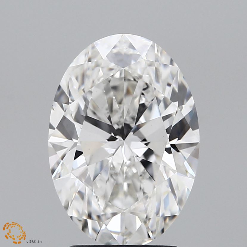 2.72 Carat Oval Lab Diamond with  Cut Diamond in 14KT  view 1
