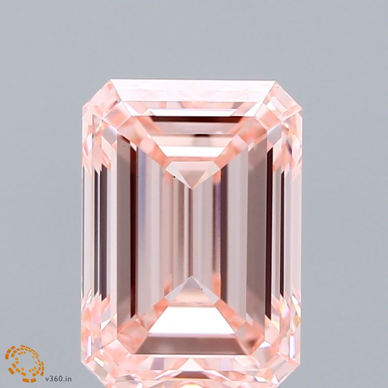 3.0 Carat Emerald Lab Diamond with  Cut Diamond in 14KT  view 1
