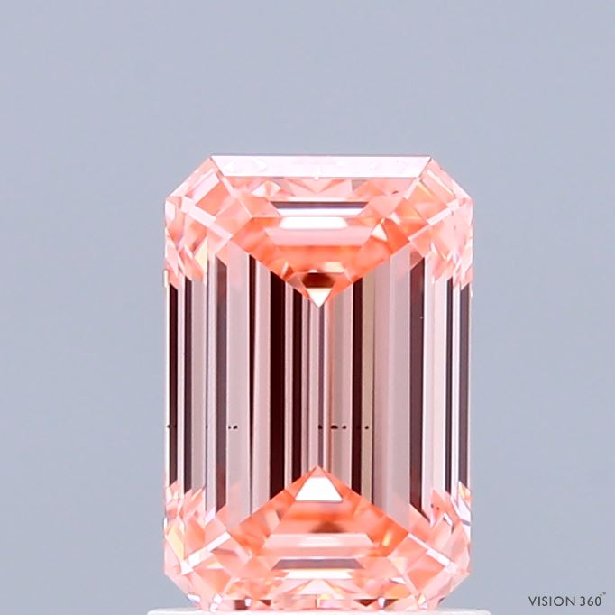 1.53 Carat Emerald Lab Diamond with  Cut Diamond in 14KT  view 1
