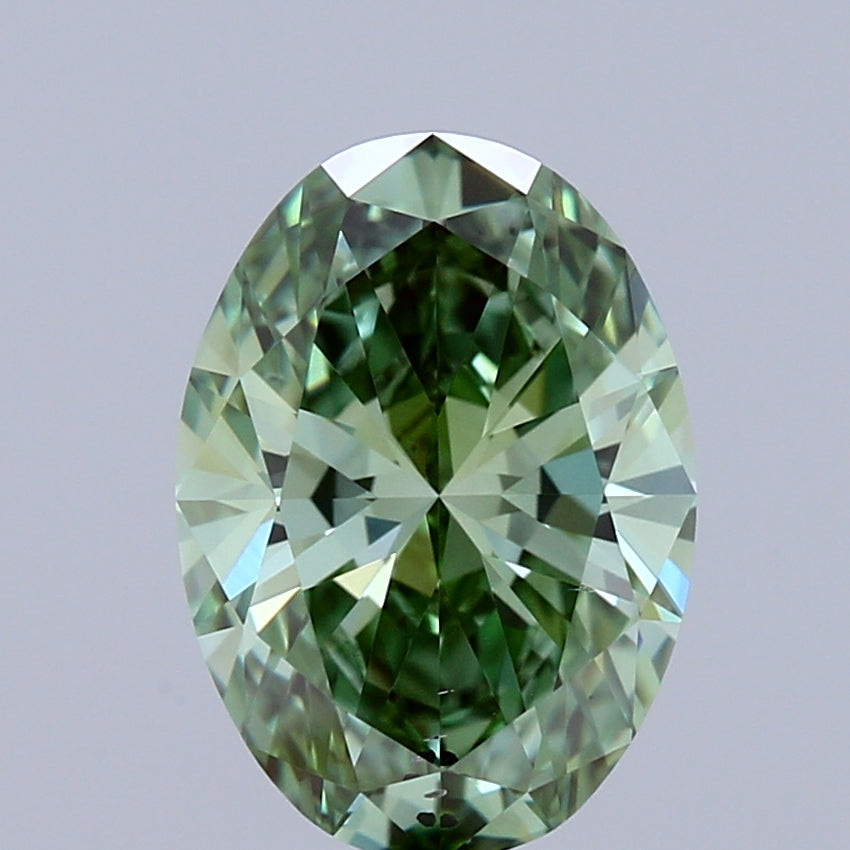 1.5 Carat Oval Lab Diamond with  Cut Diamond in 14KT  view 1
