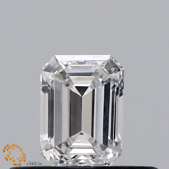 0.3 Carat Emerald Lab Diamond with  Cut Diamond in 14KT  view 1
