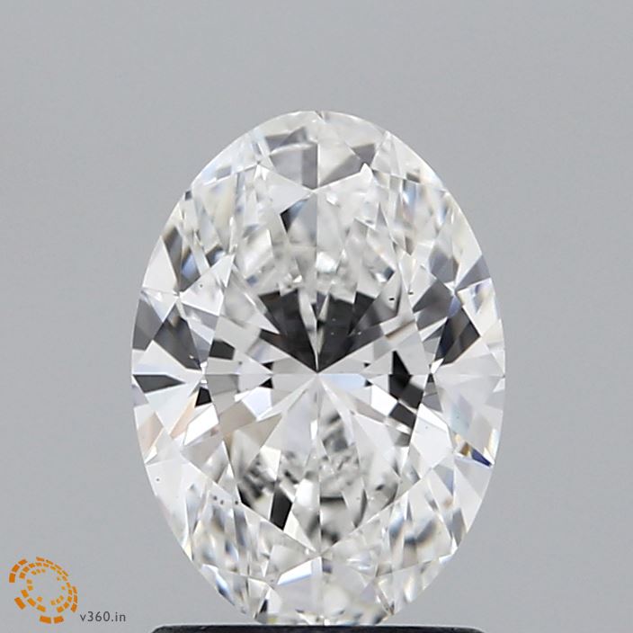 1.35 Carat Oval Lab Diamond with  Cut Diamond in 14KT  view 1
