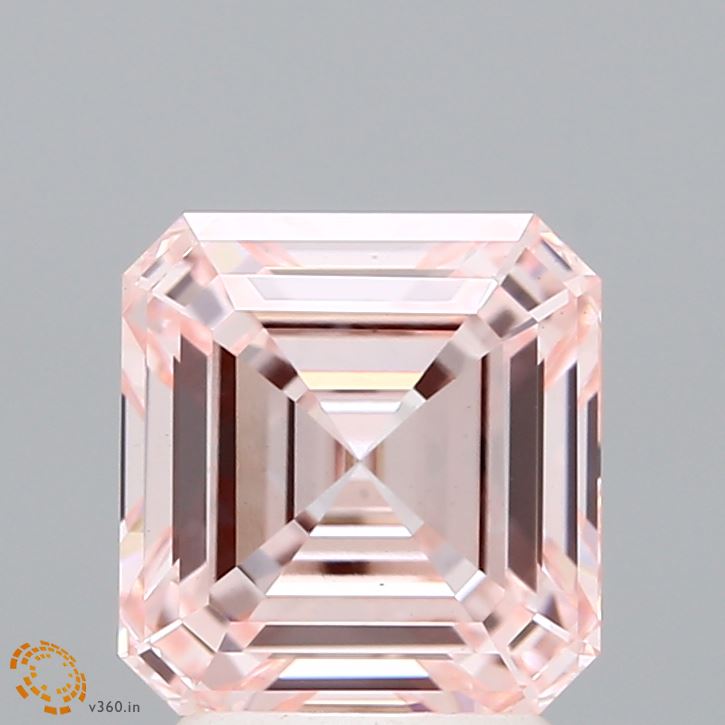 2.57 Carat Asscher Lab Diamond with  Cut Diamond in 14KT  view 1
