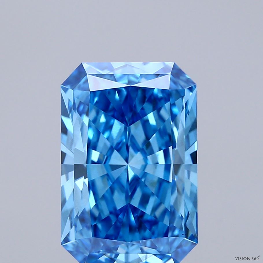 3.34 Carat Radiant Lab Diamond with  Cut Diamond in 14KT  view 1
