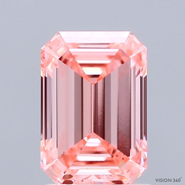 1.51 Carat Emerald Lab Diamond with  Cut Diamond in 14KT  view 1
